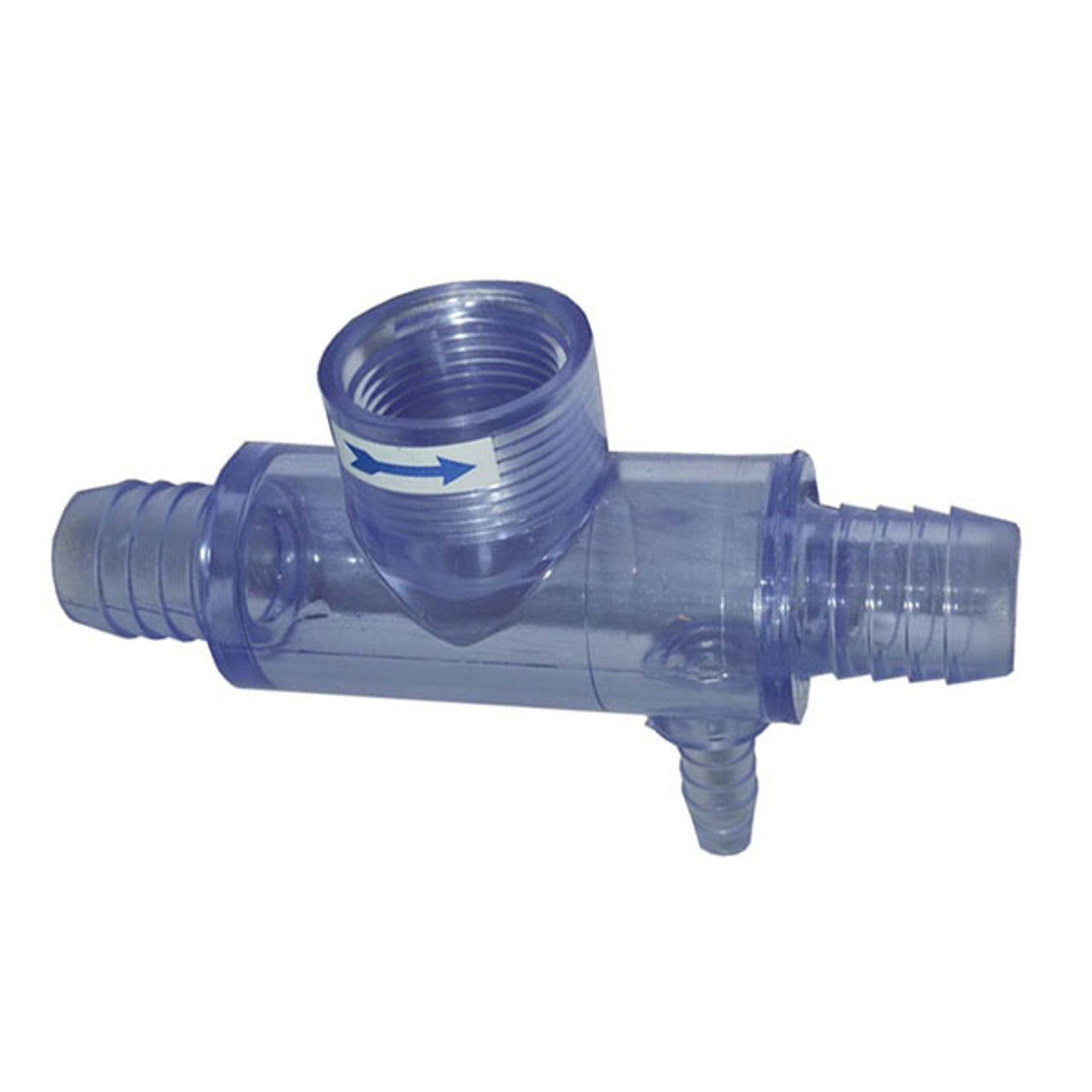 Generic 3/4" Clear tee with 3/8 bottom barb, Sundance
