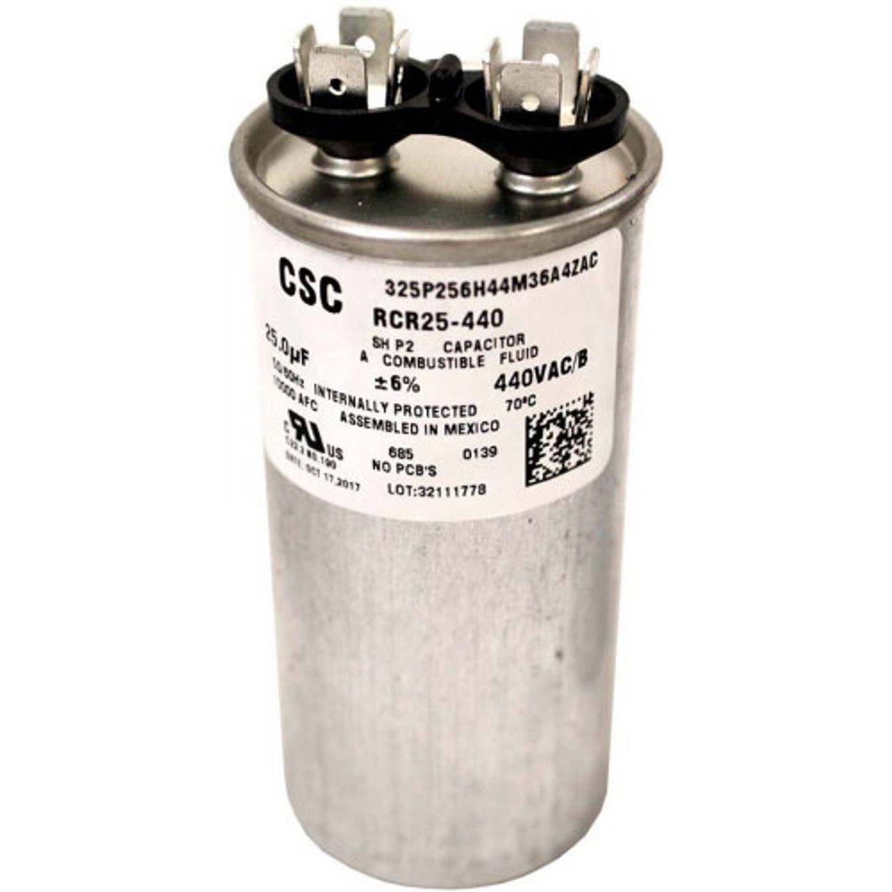 CSC Run Capacitor MFD / uF25, 440 Volts